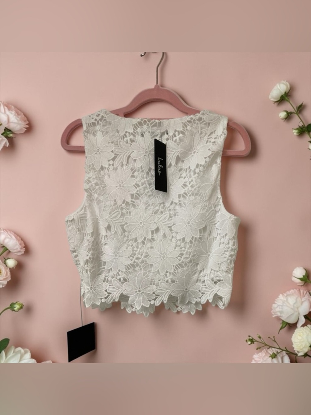 Lulus White Lace Two Piece Set Small NWT - Picture 2 of 6
